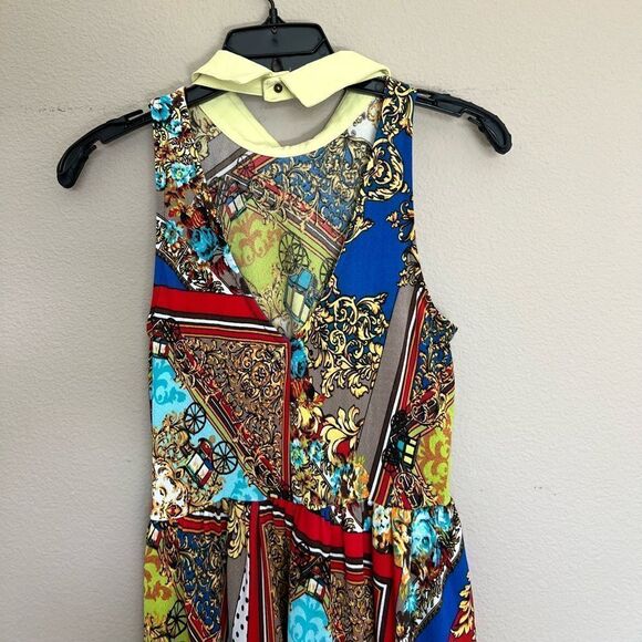 Audrey 3+1 Colorful Pattern V Back Dress - Picture 5 of 8
